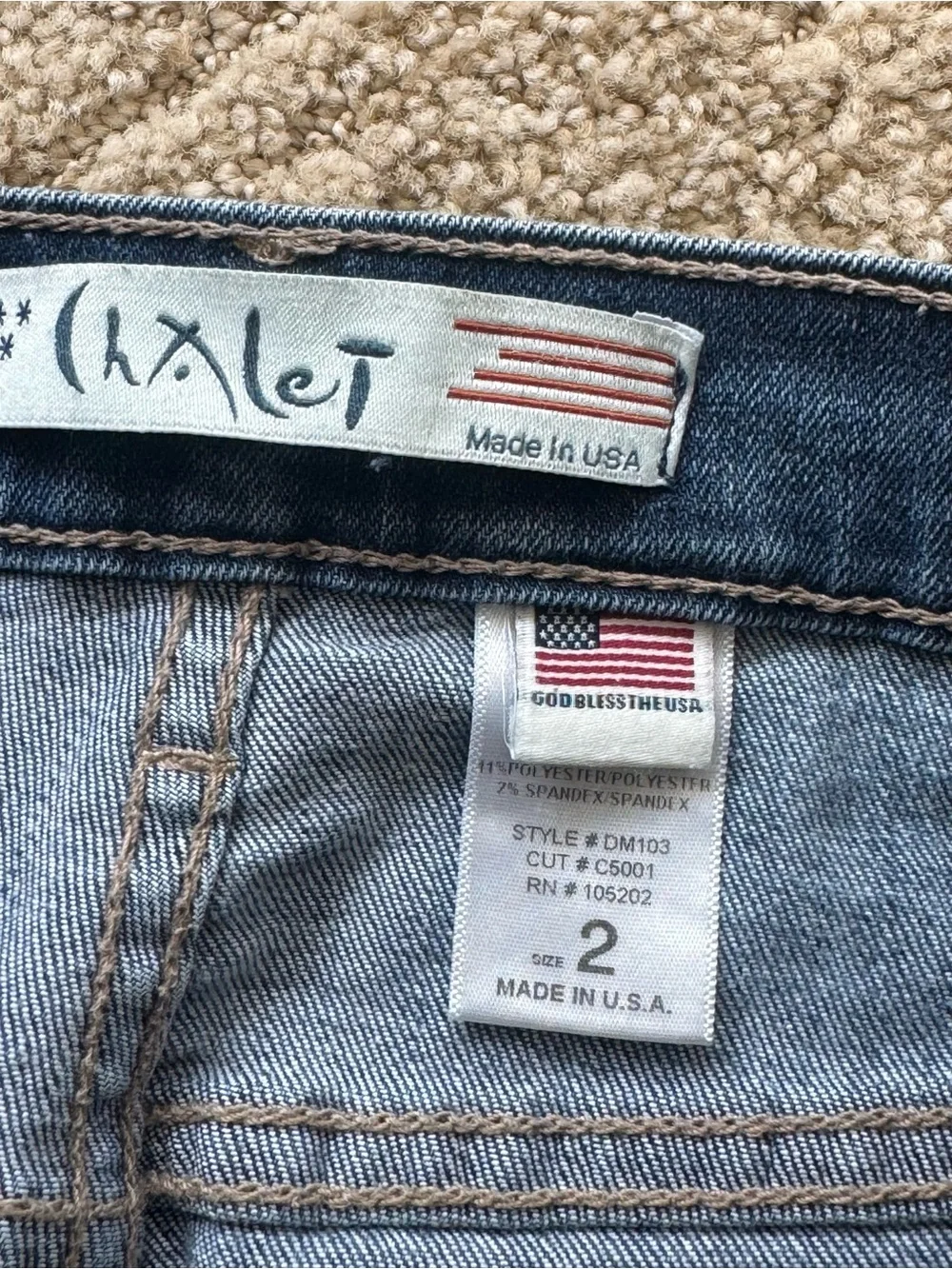 Chalet Straight leg Distressed Jeans Sz 2 Blue USA Indie Sleeze 90’s alternative